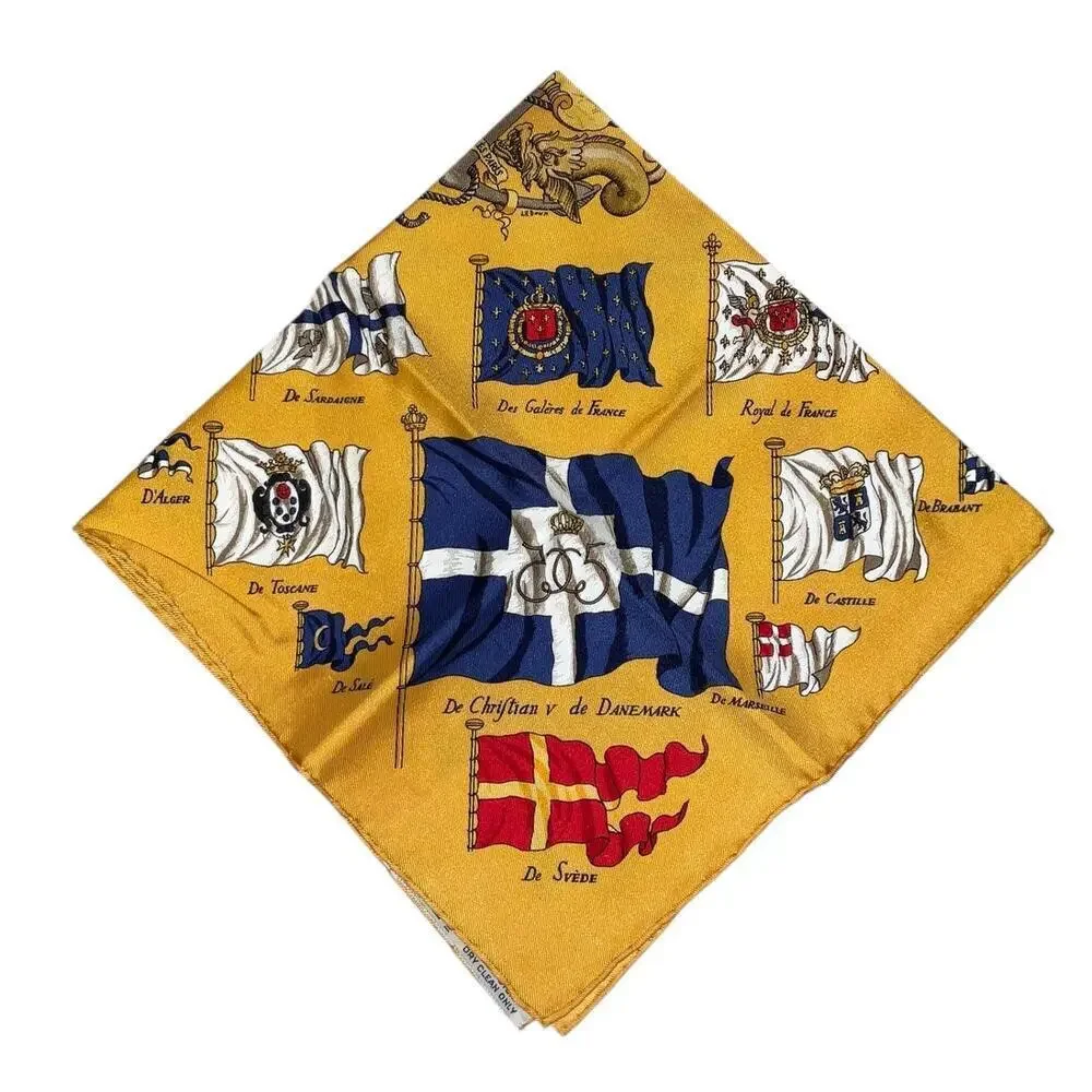 Hermes Carré 45cm 16” Square PAVOIS Silk Scarf Yellow x Multicolor W/Box - Picture 7 of 16
